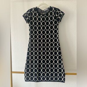 MaxMara Black and White Circle Pattern Dress Size Small